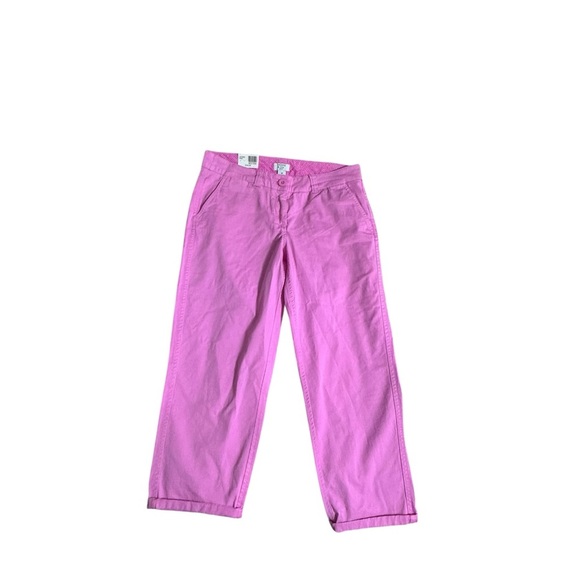 Crown & Ivy NWT! Charlotte Relaxed Fit Pink Crop Pant Size 4p - Picture 1 of 4